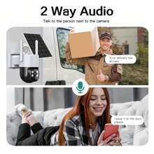 1 camera an ninh độ phân giải cao 4MP, camera giám sát WiFi 5G, chế độ cấp nguồn bằng năng lượng mặt trời và USB, pin dung lượng lớn 7500mAh, gimbal 355°, phát hiện người bằng AI, tự động theo dõi, tầm nhìn ban đêm đầy đủ màu sắc, đàm thoại hai chiều, điều khiển từ xa thông qua ứng dụng di động và chia sẻ nhiều người dùng. Thiết kế gắn tường, thích hợp cho an ninh gia đình, giám sát trẻ em và camera năng lượng mặt trời ngoài trời cho khu vực nhà ở. - Nhiều màu A - Xem 11