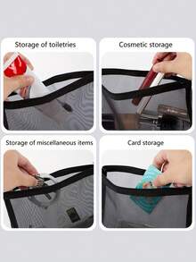 爱与叶子印花网眼化妆包，可重复使用大容量叶子图案化妆包，轻便，化妆品和洗漱用品收纳包，拉链化妆包，轻便零钱包，洗漱包，储物袋，旅行配件，购物礼物，情人节礼物，用途广泛，可用于存放化妆品、化妆刷、配件，新年、情人节、斋月礼物。 - 彩色 - 查看 7