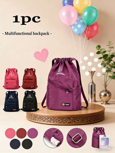 Denna snygga och enkla sportväska med dragsko har ett separat skofack, vilket gör den till en ny stil för sportväska, yogaväska, lätt ryggsäck och presentväska. Dess moderiktiga och exklusiva enfärgade design gör den lämplig för tonåringars dagliga träningspass, resor och rymmer enkelt vardagliga nödvändigheter. Den är också en utmärkt present till vänner.