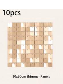 3ft X 6ft Glitter Wall Backdrop Panels, 18 Pcs - Shiny Metallic Foil Background, Suitable For Bridal Shower, Birthday, Advertising, Rainbow Silver Ceremony, Wedding Party, Engagement Decor (Note: The Product May Be Damaged During Transportation, Please Purchase Carefully) - 30*30cm - View 20