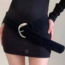 1pc Retro Chic Faux Fur Waist Belt, European And American Fashion Plush Waistband, Autumn/Winter - A - View 14