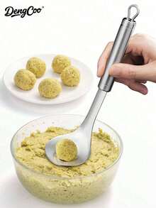 Dengcoo 1 Set Salad & Sandwich Maker, Meatball Maker, Stainless Steel Meatball Spoon, Non-Stick Meatball Making Tool, Handled Meatball Maker - Silver - View 6