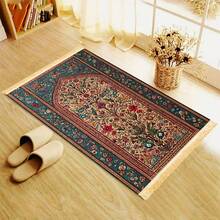 1-Piece Luxury Thick Prayer Mat For Islamic Home Worship-Non-Slip Foldable Prayer Mat With Tassels, Machine Washable, Portable For Door, Travel, And Daily Use - Multicolor - View 3