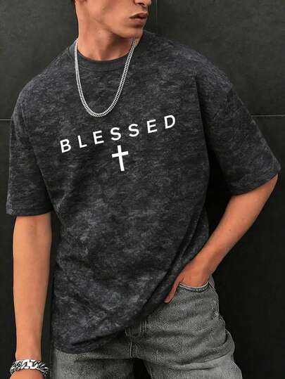 男士时尚印花宽松短袖T恤一件装 | 精致设计 | 夏季必备 | 易于搭配，展现您的风格