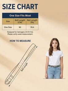 1pc Kids New Shiny Star Buckle Waist Belt, High Quality PU Waistband For Jeans, Dresses, Student Waist Strap - Multicolor - View 4