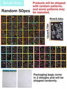 10/20pcs DIY Scratch Art Set, Includes Art Paper, Magic Painting Paper, Scraper Tools And Wooden Scratch Pens, Creative Coloring Crafts, DIY Painting Kit - Multicolor - View 15