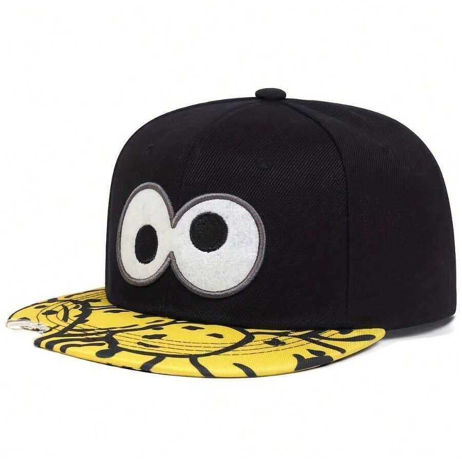 Gorra de ala plana estilo Compton para hombres, juvenil, de baile callejero y hip hop - ojos negros - Ver 1