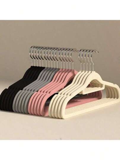 20pcs Velvet 360 Degree Rotating Hook Adult Hangers - Space Saving Clothes Hangers For Bedroom, Bathroom, Dorm