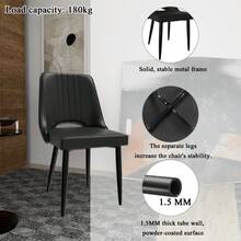 Dining Chairs With Cut-Out Backrest Modern Kitchen Chair Scandinavian Faux Leather Chair With High Back For Living Room Kitchen - As Pic - View 4