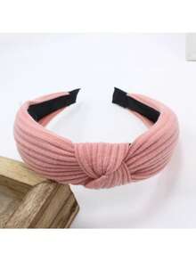 Knitted Bow Headband For Women, Facial Washing, Mask, Wide Brim Knotted Hair Hoop Leather Studded Pearl Headband, Minimalist Personalized Wide Brim Hair Hoop, Fashion Headband - Multicolor - View 7