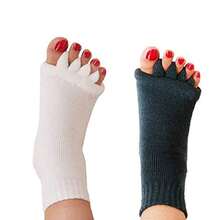 Toe Separator Socks Yoga Sports Gym Health Massage Foot Alignment Socks - 黑色 - 查看 10