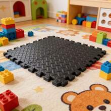 20片装柔软EVA健身垫套装 - 20片黑色EVA拼接健身垫，柔软、防滑、防水，适合家庭健身房、锻炼和塑形。