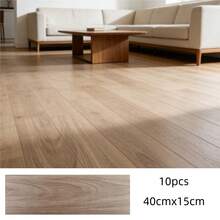 10pcs 15X40cm Wood Grain Self-Adhesive Wall Stickers, DIY Applicable For Living Room, Bedroom, Home Office Decor - 40x15cm - 10pcs - View 13
