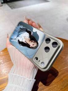 1pc Customized Gray Phone Case, Personalized Photo Luxury Large Window Tempered Glass With Lens Protection Matte Anti-Drop Phone Case Compatible With IPhone 17/17Pro/17ProMax/17Air/16/16Pro/16ProMax/16Plus/15/15Plus/15Pro/15ProMax/14/14Plus/14Pro/14ProMax/13/13Pro/13ProMax/12/11 Phone Accessories, Suitable For Couples, Friends, Family, Pets, Full Coverage High-End Protective Cover - Light Grey - View 8