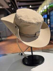 1PC Outdoor Camping Quick-Drying Hiking Hat, Men's And Women's Japanese Style Drawstring Fishing Sun Protection Bucket Hat, Western Cowboy Hat. - Multicolor - View 7