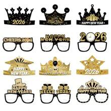Regalos para Fiestas de Nochevieja 2026 Diadema y Gafas de Feliz Año Nuevo Suministros para Fiestas de Fin de Año 2026 Atrezzo para Fotos de Año Nuevo - ANTEOJOS - Ver 8