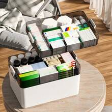 Portable 3-Tier Medicine Organizer With Secure Buckle First Aid Storage Box For Home Office Emergency Kit - White - View 6