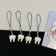 1个/3个趣味白色牙齿手机挂件 - 彩色 - 查看 7