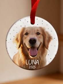 1PC Personalized Customized White Porcelain Graphic Pendant, Graphic Pendant, Customized Name, Customized Photo, Special Gift, Decorative Pendant, Holiday Gift, Anniversary Gift, Hanging Gift Pendant, Customized Graphic, Car Pendant, Memory Gift, Commemorative Gift, Time Capsule, Customized Text, Meaningful Gift - White - View 5