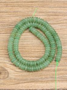 天然石晶椭圆算盘珠，用于珠宝制作，190颗6*2mm天然白石英和绿东陵玉珠，适合制作珠宝、DIY时尚手链和项链，以及作为男女礼物。 - 彩色 - 查看 17