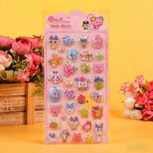 1张儿童动漫卡通3D贴纸，可爱动物猫咪贴纸，DIY手工3D贴纸，适用于DIY手机壳、DIY贴纸笔记本、DIY手工、笔记本电脑、礼品包装、派对装饰，完美的节日礼物，送给粉丝和朋友的礼物，返校礼物（款式随机） - 彩色 - 查看 3