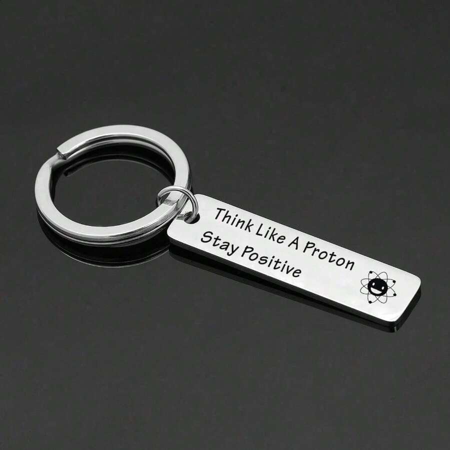 1pc Inspirational Gift Best Friend Keychain BFF Gift Brother Gift Boyfriend Gift Atomic Keychain Coworker Gift Motivational Gift Inspired Gift Cousin Gift Sister Gift Mothers Day Gift - Silver - View 1
