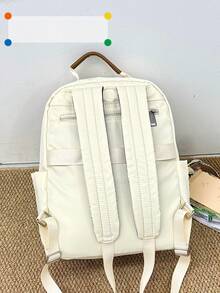 New Korean Style Chic Minimalist Casual Backpack, Durable And Versatile - Beige - View 3