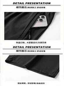 Kit Of 3 Men's Bermuda Shorts, Imported Men's Polyamide, Cool Silk Finish, Elastane, Casual, Quick-Drying. - 燧石 - 查看 6