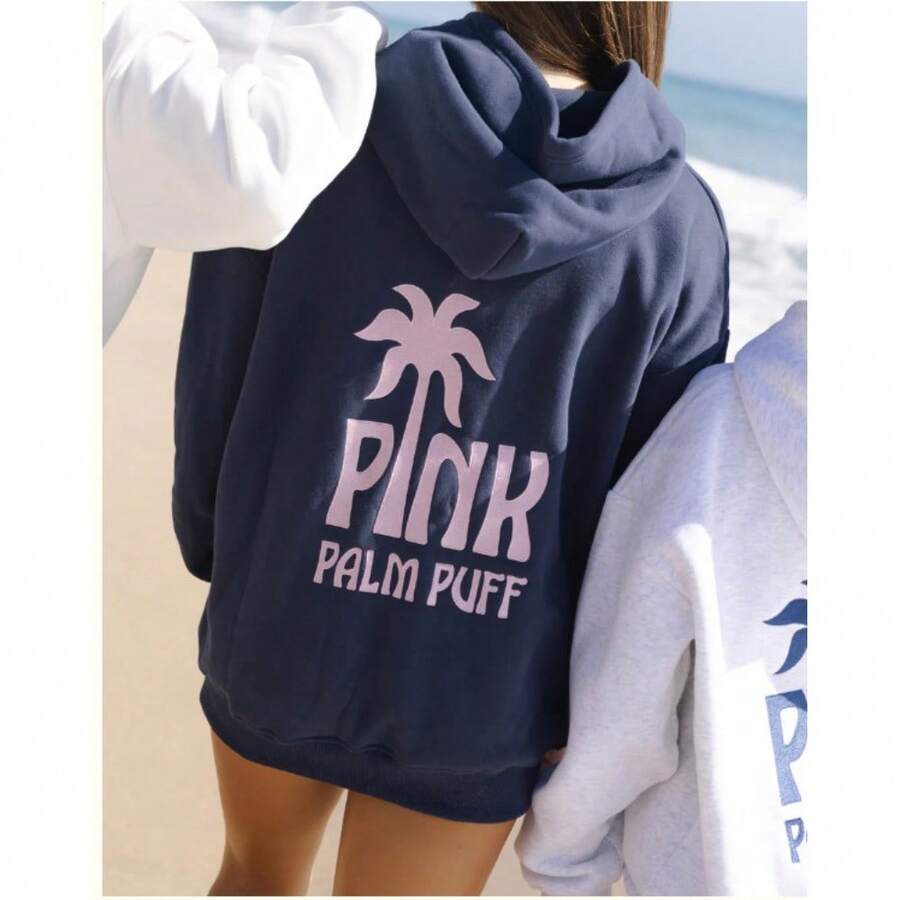 2026Hot-Selling Professional Embroidery DING Z European Size Sweatshirt Drop Shoulder Hoodie Embroidered Sweatshirt - 藏青色-刺繡款 - 查看 1