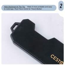 新款男女通用便携式折叠梳，三齿可互换设计，轻巧便携，适用于胡须和头发造型，打造柔顺直发，多功能理容工具，时尚尼龙材质 - 黑色 - 查看 10