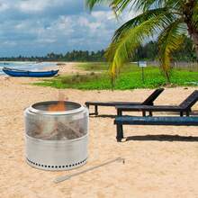 SENDERPICK Portable Outdoor Firepit Fire Pits For Outside Camping Fire Pit Folding Smokeless Firepit Stainless Steel - Silver - View 1