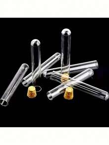 10pcs Glass Test Tubes With Corks, Suitable For Party Candy Jars, Bath Salt Bottles, Wedding Favors And Small Gifts - Clear - View 9