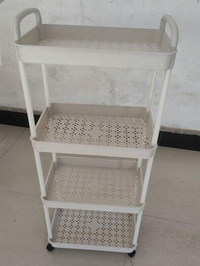 1pc Kitchen Storage Rack, Freestanding Movable Utility Cart, Multi-Function Vegetable Basket Holder