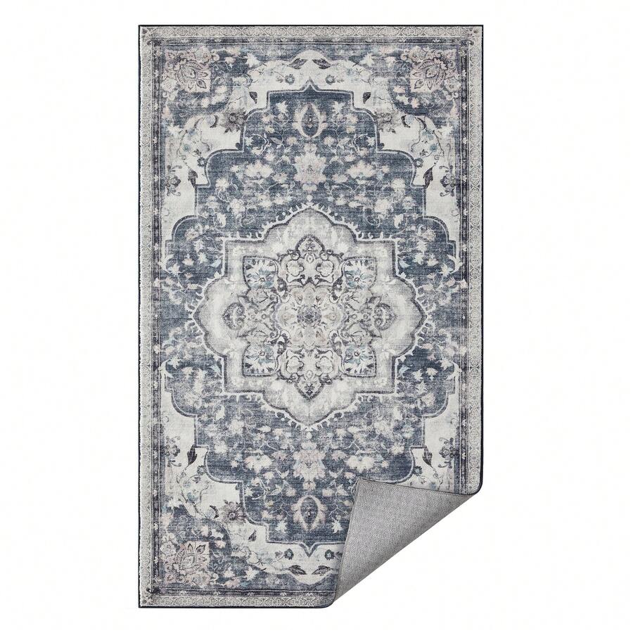 SONGMICS HOME Rug, Non-Slip Rug 92 X 153 Cm For Bedroom, Traditional Vintage Style, Decorative Rug For Living Room, Kitchen, Entrance, Dining Room, Machine Washable, Grey MTAR031G01 - Grey - View 1