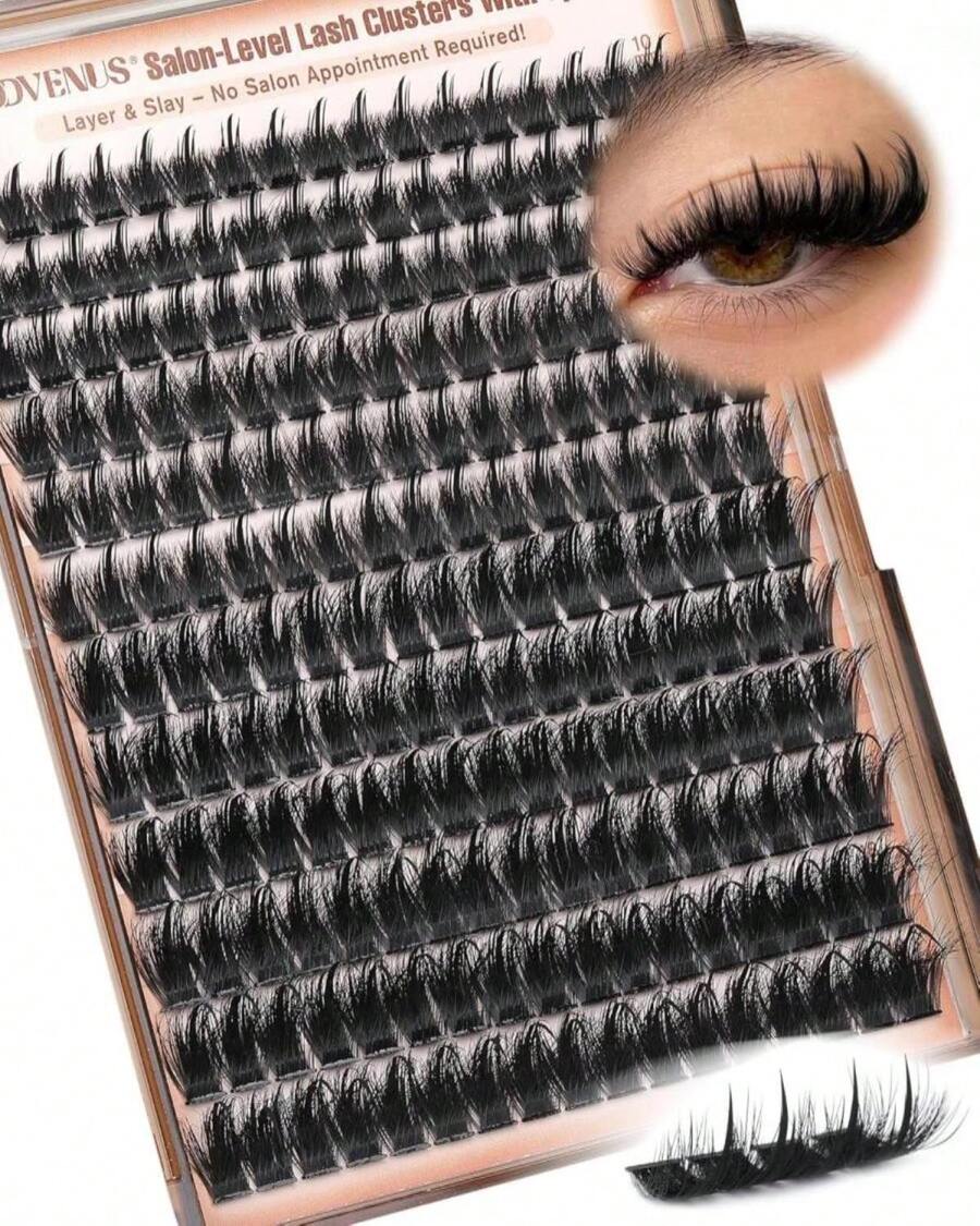 Goddvenus Manga Lash Clusters With Spikes Wispy Cluster Eyelash Extensions Fluffy Anime Eyelashes Clusters Reusable Faux Mink Fairy Individual Lash Extension (D Curve 12-18mm 204 Pieces) - MàuG - Xem 1