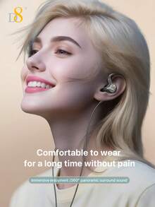 D8 女士奢华手工镶钻有线入耳式耳机,时尚透明外壳闪耀夺目,HiFi 立体环绕音质,内置高清麦克风,通话清晰,主动降噪功能有效阻隔环境噪音,通用 Type-C 接口,即插即用,时尚闪亮设计,完美适用于日常通勤、办公、学习、旅行、约会、聚会等场合,兼容 17/16 - 彩色 - 查看 6