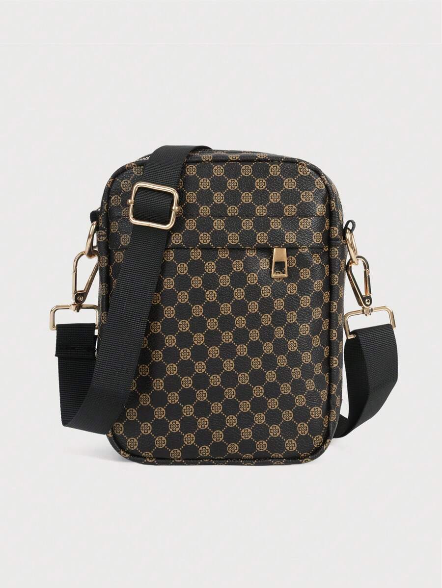 New Men's Casual Versatile One Shoulder Crossbody Bag, Travel Storage Bag, Retro Printed Spring Bag, Stationery Messenger Bag, Men's Mini Bag, Luxury Bag, Men's Small Bag, Men's Shoulder Bag, Father's Day Gift, Brown Bag, Camera Bag