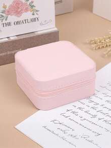 1个PU皮革首饰收纳盒，便携式旅行首饰整理盒，化妆包收纳盒，多层首饰展示盒，礼品盒，展示盒，PU皮革首饰盒，按扣式首饰收纳盒，首饰盒 - 彩色 - 查看 13