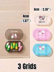 This Medicine Box Is Decorated With The "Happy Pill" Pattern, A Three Grid Portable Medicine Box, A Mini Medicine Box, A Portable Jewelry Medicine Box, And Can Be Customized With Letter Logos As Creative Gifts. It Is A Decorative Travel Medicine Box Suitable For Travel, Outdoor Activities, And Can Be Placed In Bags And Pockets, With A Unique Design. - Multicolor - View 10