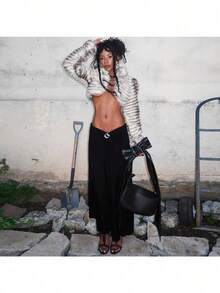 Autumn And Winter New Women's Clothing Fashion High-End Fur Fused Metal Leather Buckle Cardigan Long-Sleeved Jacket - 棕色 - 查看 2