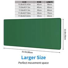 1 件装优质纯色深绿色鼠标垫，简约多功能商务办公桌垫，大型防滑游戏键盘垫 - 長方形 - 查看 2