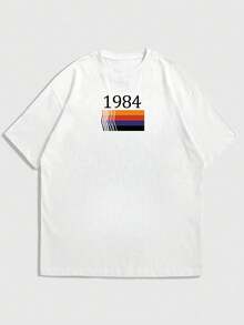 GRDR Áo thun nam tay ngắn cổ tròn in họa tiết văn hóa cổ điển, phong cách thường ngày. - trắng - Xem 5