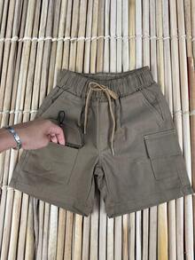 Set Of 3 Children's Twill Shorts, Boys' Design, Pedrinho Brand / Cargo Shorts / Elastic Waistband - Nhiều màu - Xem 2
