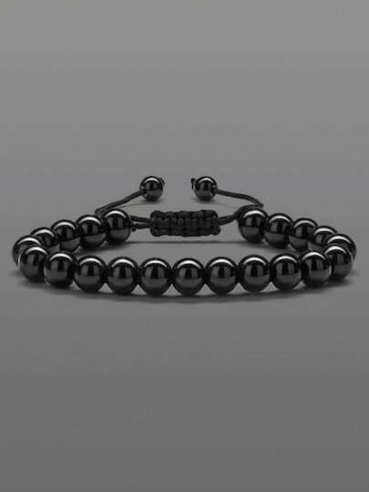 1 pulsera tejida a mano, capaz de ser un brazalete de cuentas budista, adecuado tanto para hombres como para mujeres como accesorio. Pulsera tejida a mano ajustable de 8 mm, accesorio para parejas y mejores amigos, adecuado para reuniones y fiestas diarias.