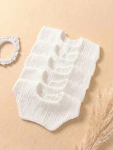 5pcs/Set Newborn Baby Soft & Skin-Friendly White Bibs, Suitable For Daily Use - Multicolor - View 4