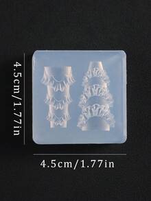 1件装蕾丝美甲模具法式裙摆透明硅胶模具压花模板铸造模具DIY水晶美甲工具手工工艺模板雕刻模具女士美甲装饰 - 無色 - 查看 10