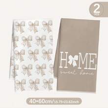 MEMNUN 2入奶茶色水彩蝴蝶結Home Sweet Home標語印花廚房抹布洗碗布 40*60cm/45*70cm 超細纖維聚酯纖維材質 現代柔軟抹布 手巾 家居裝飾 廚房裝飾 烹飪烘焙手巾 廚房配件 可機洗 清潔用品 適用於餐廳廚房、居家裝飾與禮品 全季節 - 彩色 - 查看 12