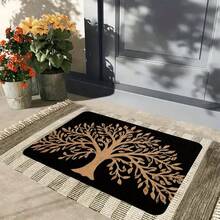 1 Stück Lebensbaum Fußmatte, Polyester Teppich, Haus Veranda Dekoration, Innen- und Außenbereich Eingangsmatte, moderne Außenbereich Eingangsmatte, kleiner Teppich, Fußmatte, Teppich, Matte, Außenbereich Fußmatte, Küchenteppich, Heimdekoration, Vordertür Matte, kleiner Bereichsteppich, Außenbereich Matte, Heimdekoration, Bereichsteppich, Gartenteppich, waschbarer Teppich, Plüschteppich, dicker Teppich, flauschiger Teppich, Herbst-/Winterteppich - Mehrfarbig - Übersicht 5