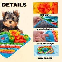 1 pièce Tapis de reniflement pour chiens, tapis de reniflement lent pour petits animaux de compagnie comme les chats, les lapins - Aide à soulager le stress et à l'entraînement - Stimule les compétences de recherche de nourriture de votre animal de compagnie, fournitures pour chiens - Multicolore - Voir 13