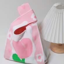 Men Tote Bags - B-heart Flower Light Pink [90g] - View 11